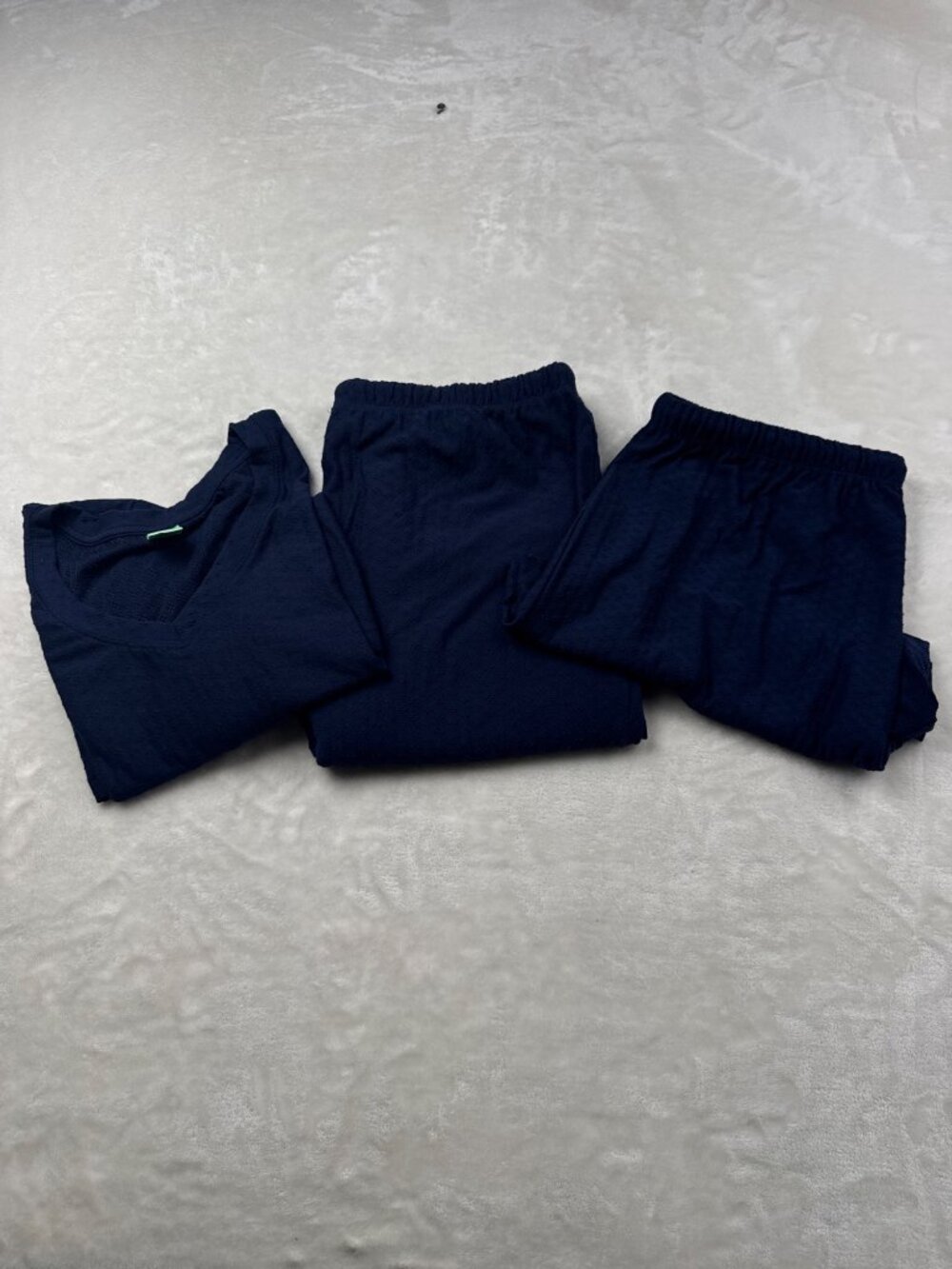 Honeydew Womens Navy Blue 3-Piece Pajama Set Large Polyester Blend Lightweight